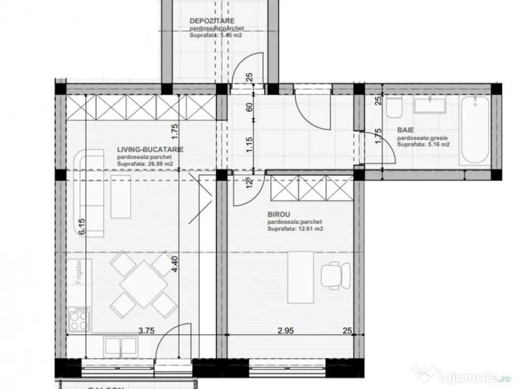 Apartament 2 camere, dressing generos, et.3/4, Subcetate City 2. - 5