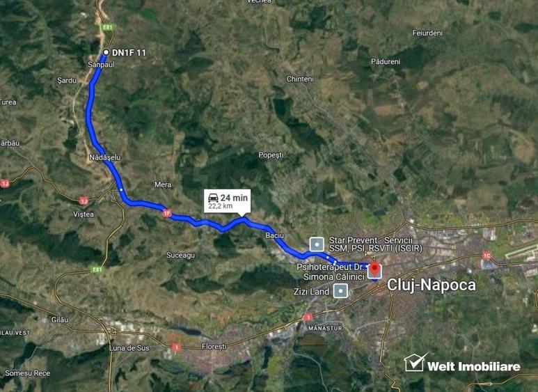 Teren Sanpaul, 1428mp(26x53), pozitie insorita, acces excelent catre Cluj si A3 - 4