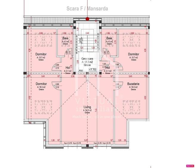Apartament 4 camere - 113,6 mp - Priveliste superba - 1