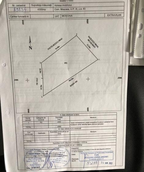 Mosoaia - casuta - Padurea Trivale - Teren intravilan - 11.275 mp/  4300 padure - 10