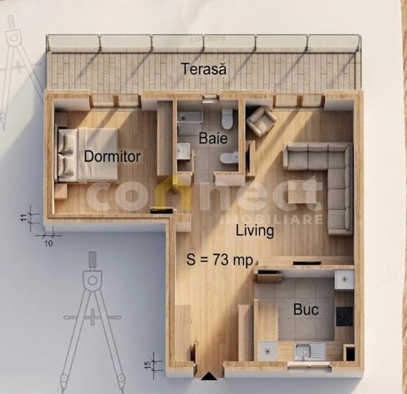 Apartament de vanzare | 2 camere, SU 73 mp | Cartier Andrei Muresanu - 1