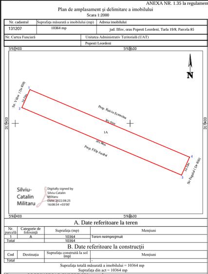 De vânzare – Teren 10.364 mp, Popești-Leordeni, între Str. Fagului și Str Viilor - 3