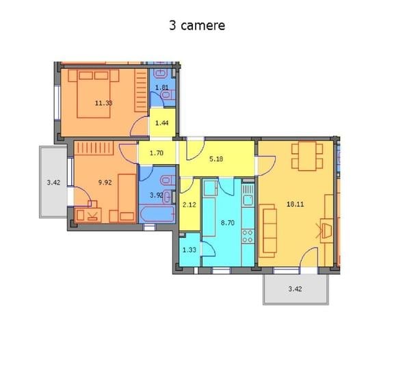 De vanzare apartament 3 camere Apusului - 9