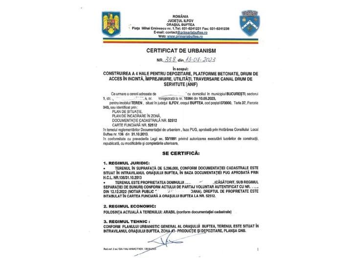 Teren Intravilan Buftea langa Autostrada A0 - ideal hale industriale - 1