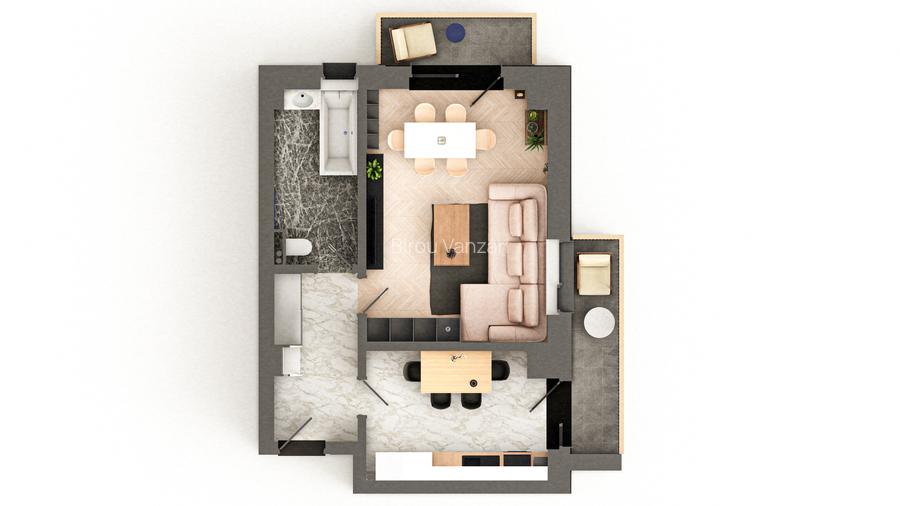 VIȘANI – BRAUS CONFORT - Apartament Tip B - 1 cameră decomandat VIȘANI – BRAUS CONFORT - Apartament Tip B - 1 cameră decomandat