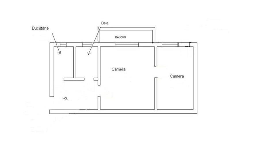 Apartament cu 2 camere semidecomandat în Dâmbu Pietros