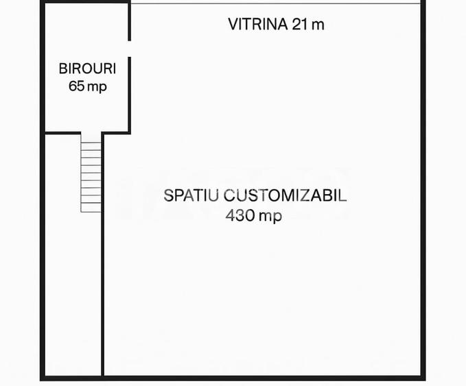 Hala 430mp cu vitrina 21m si birouri zona circulata Piata Cluj