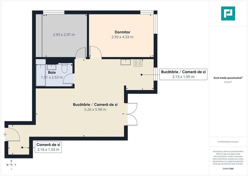 Apartament cu 3 camere în Central
