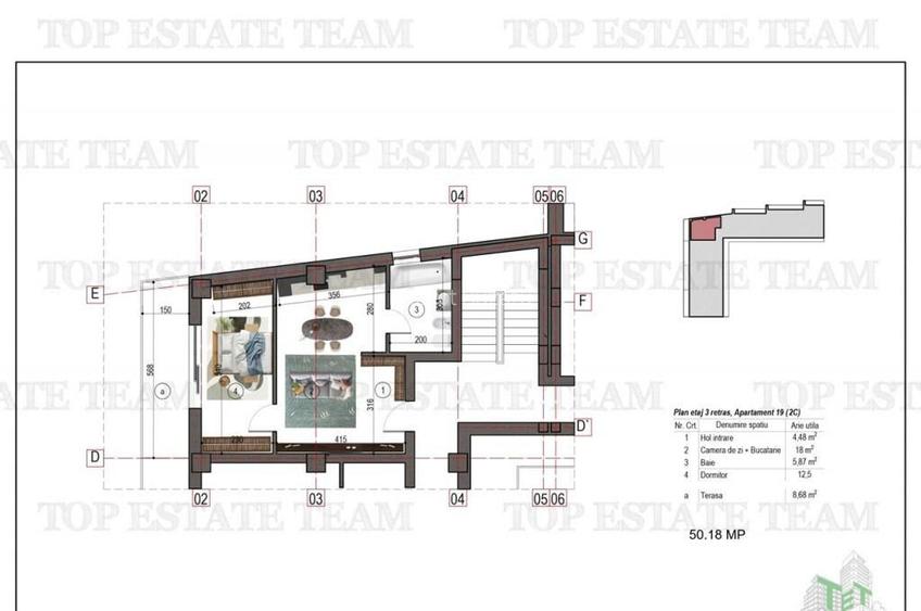 Apartament tip studio bloc nou metrou 1 Decembrie 1918