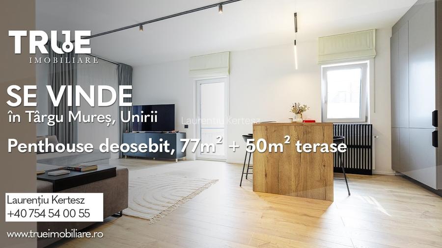 Penthouse 3 camere, 77m? + 50m? terase, Unirii, Târgu Mureș Penthouse 3 camere, 77m? + 50m? terase, Unirii, Târgu Mureș