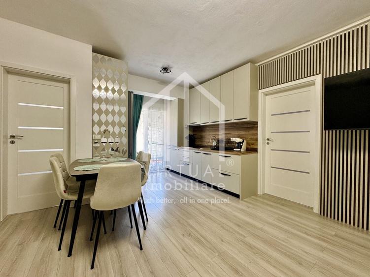 Apartament cu 3 camere semidecomandat, mobilat în Exterior Vest