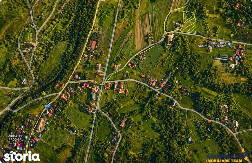 Teren intravilan panoramic, 5.750 mp, view munte, deschidere apreciabi - 5