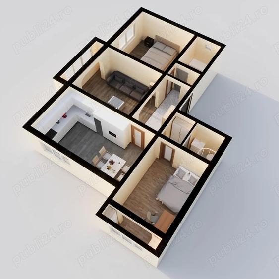 Apartament 3 camere - ETAJ 1 - ZonadeSus - loc parcare-izolat-centrala - 10