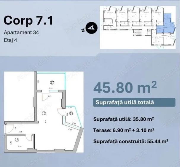 Studio 45,8 mp Mamaia Nord | langa LIDL pe partea cu marea |cu acces la piscina - 1