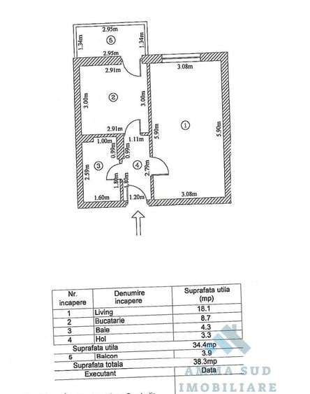 Metrou Berceni- Garsoniera Decomandata 38.3mp- Incalzire in pardoseala - 6