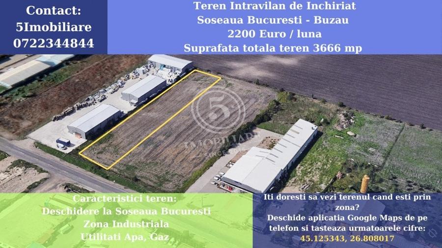 Buzau- Soseaua Bucuresti-Buzau- Teren de Inchiriat- Comision 0% - 1