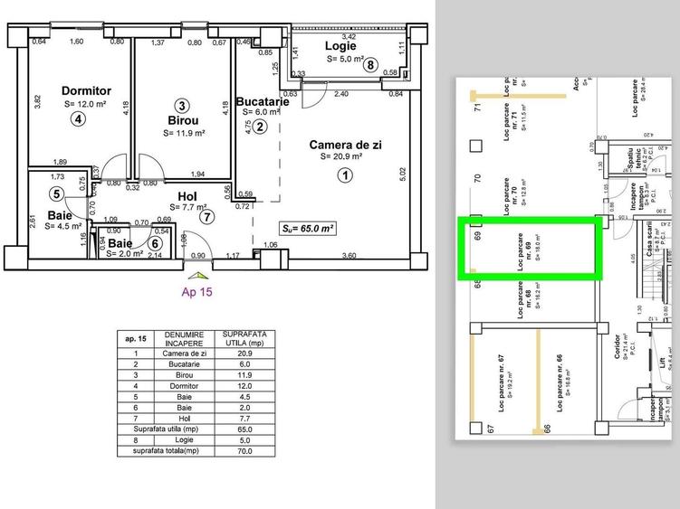 Apartament 3 camere - parcare subterana - prima inchiriere - zona Centrala - 16