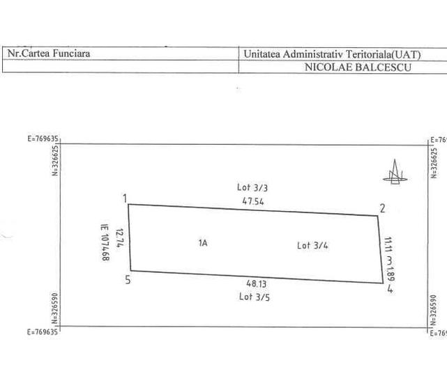 Teren intravilan - 612 m2, deschidere 13 m - 1