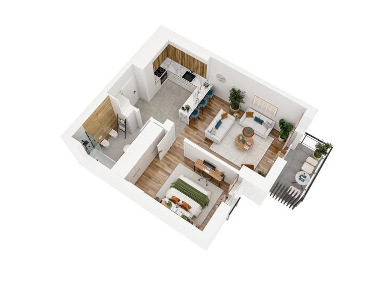 Apartament de 2 camere, ansamblu rezidential nou - 1