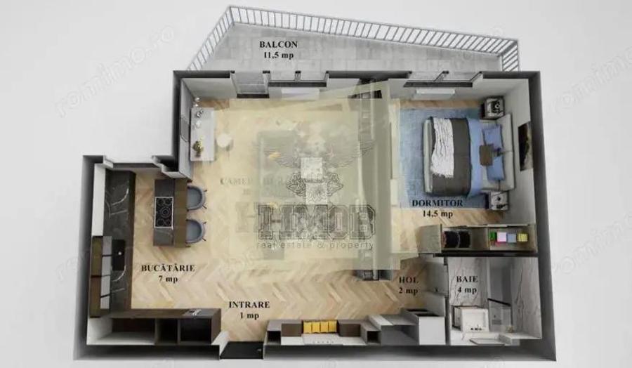 Apartament 60 mpu cu 2 camere balcon 9 mpu acoperit in zona Rahovei - 7