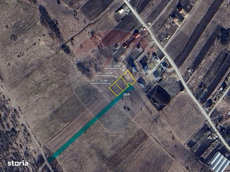 De vanzare parcelare teren Fanate | 3 loturi | 550 mp + drum privat - 1