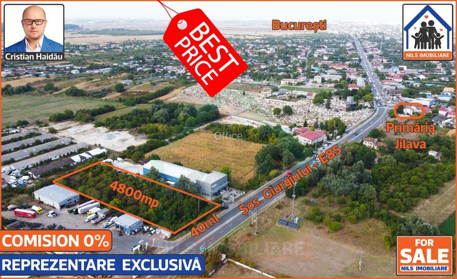 Teren 4800mp | Intravilan | Utilitati | Jilava - Sos. Giurgiului - E85 Teren 4800mp | Intravilan | Utilitati | Jilava - Sos. Giurgiului - E85