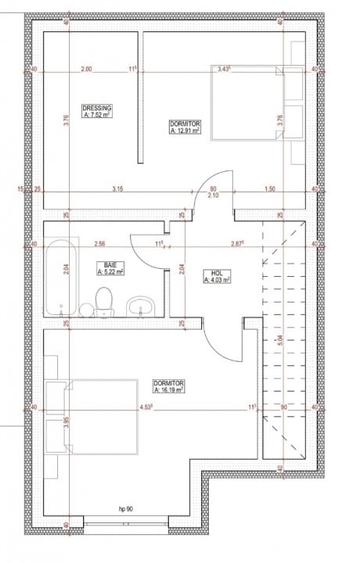 Duplex Despartit, Spatios, 4 camere - 3