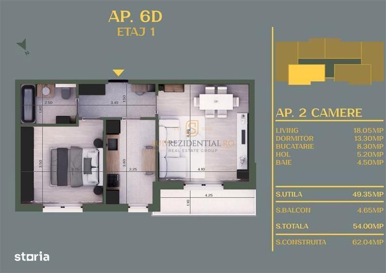 Apartament 2 camere de vanzare. Comuna Berceni-Vidra, bloc nou - 2