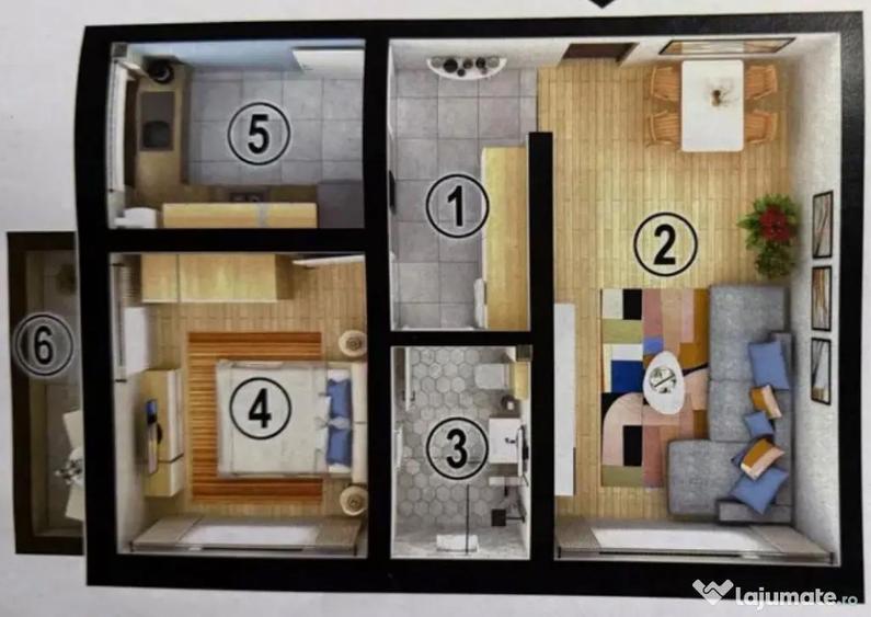 Apartament 2 camere, decomandat - zona Sanpetru - 1