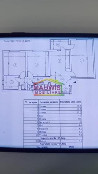 5 min Metrou Iancului 3camere Cf.1 decomandat 2gr.sanitare bloc 1981 - 1