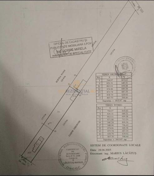 Teren Construcții intravilan de 1806 mp, în Berceni