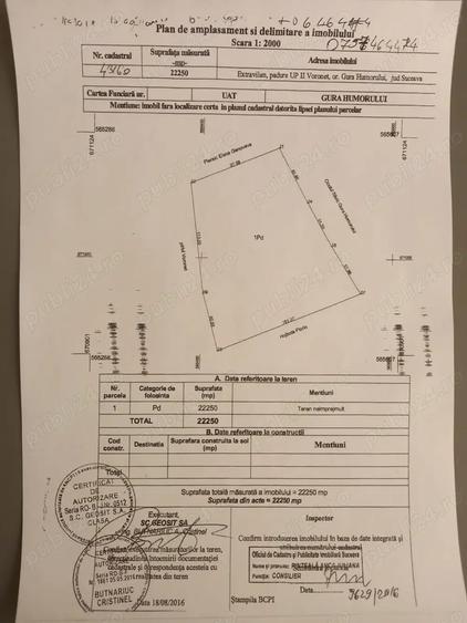 Teren de 22250 mp, în Voroneț