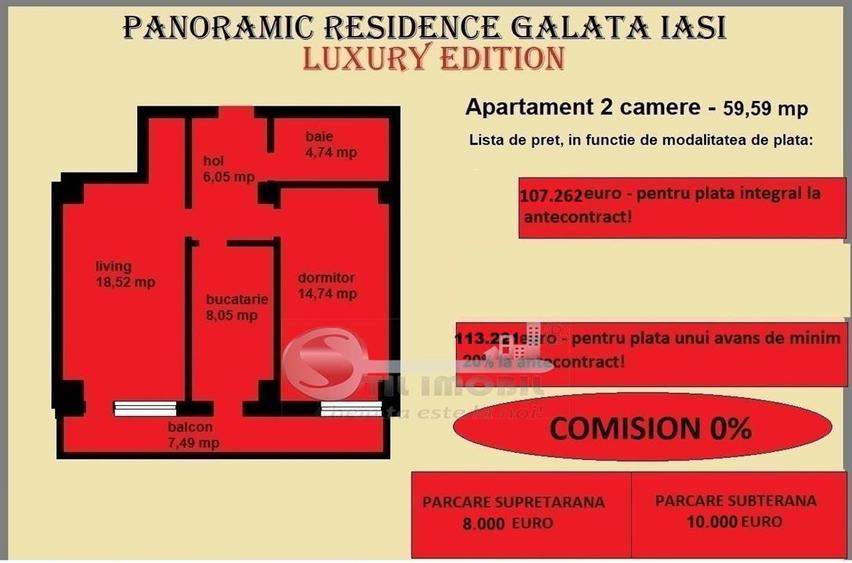 Apartament cu 2 camere decomandat în Galata