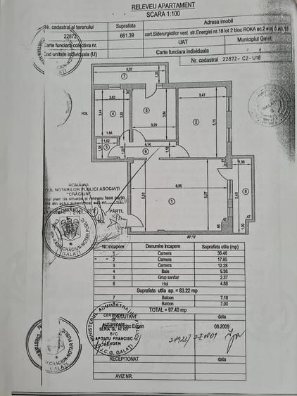 Apartament cu 3 camere semidecomandat în Micro 17