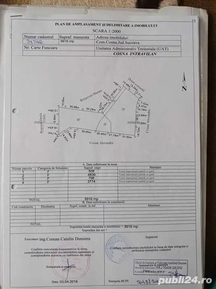 Teren de 9916 mp, în Coșna