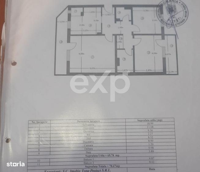Apartament cu 3 camere decomandat, mobilat în Prundu