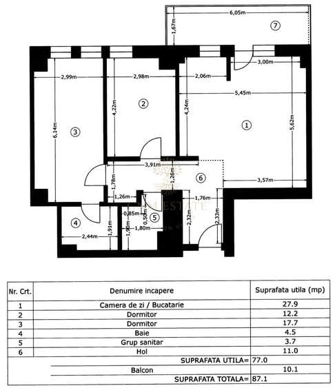 Apartament cu 3 camere decomandat, mobilat în Drumul Taberei