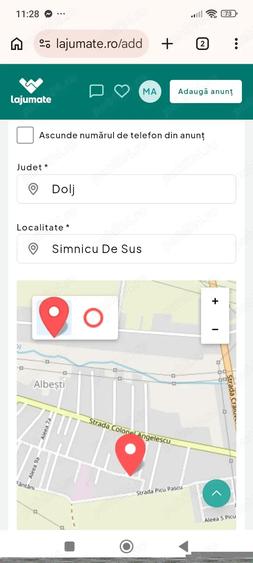 Teren de 1000 mp, în Albești