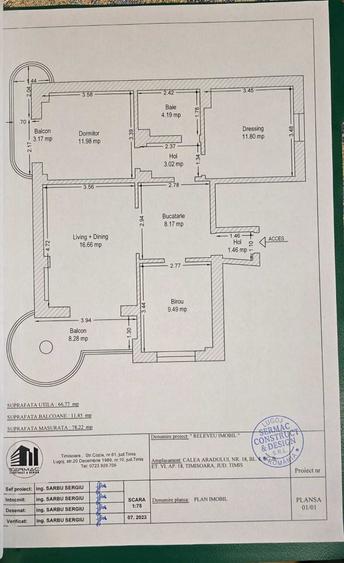 Apartament cu 4 camere decomandat în Central