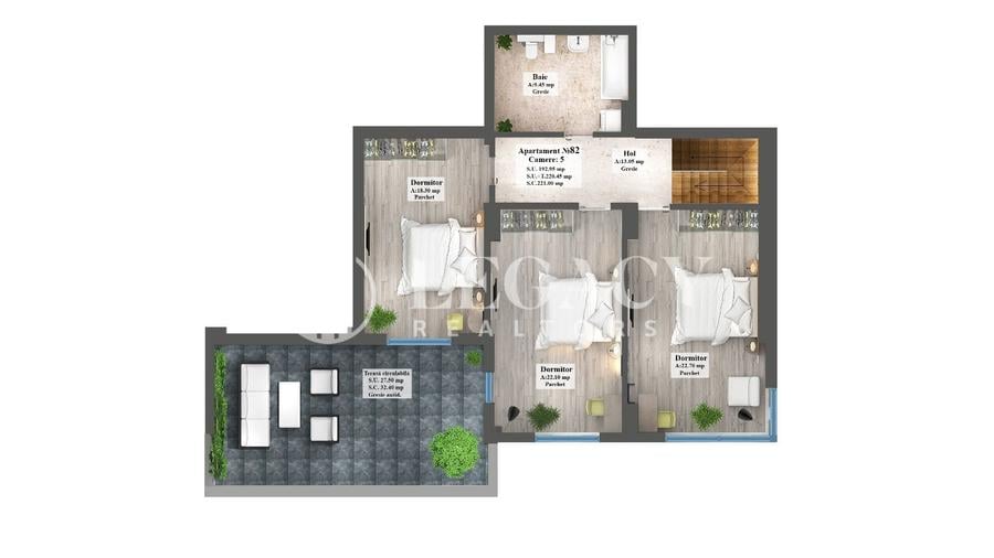 Penthouse cu 5 camere decomandat în Copou
