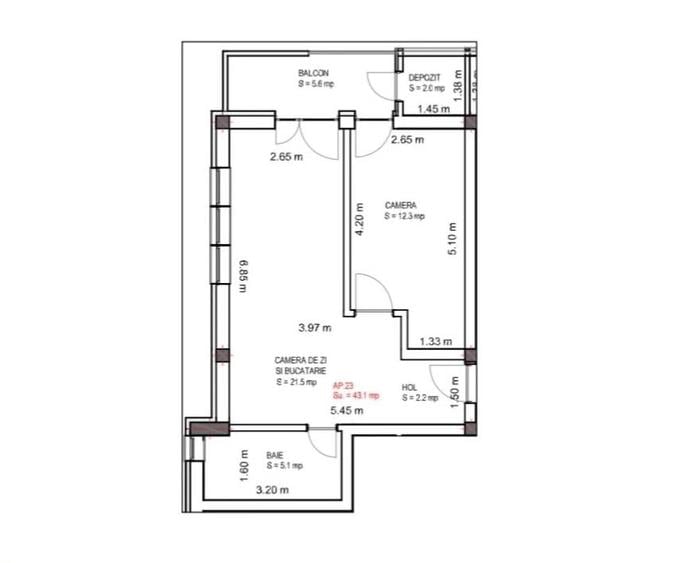 Apartament cu 2 camere semidecomandat în Țiglari