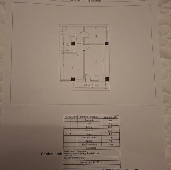 Apartament cu 2 camere decomandat în Vișani