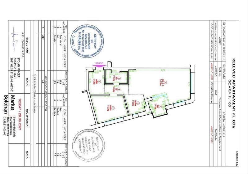 Apartament cu 2 camere decomandat în Nord