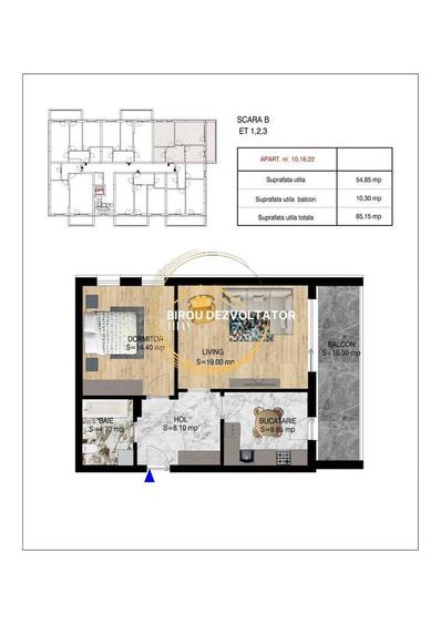 Apartament cu 2 camere decomandat în Titan — fotografia 1