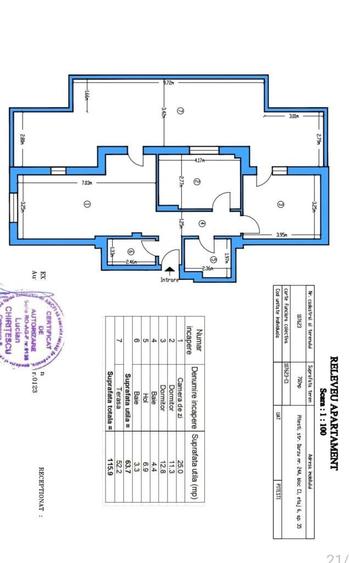 Apartament cu 3 camere decomandat în Calea București