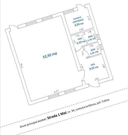 Casă cu 2 camere cu Teren 1700 Mp în Jurilovca