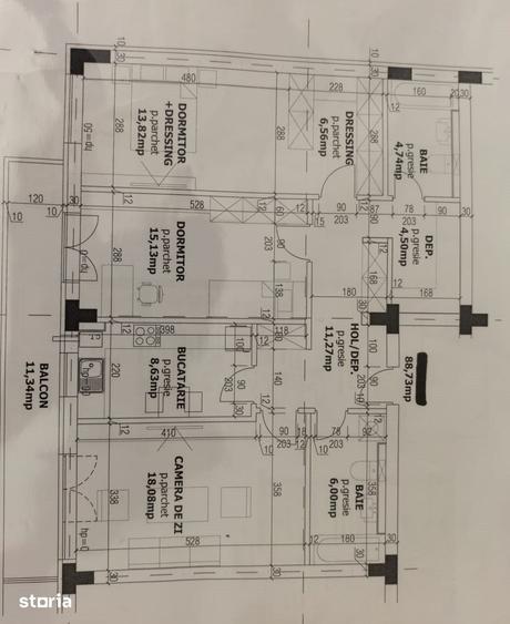 Apartament cu 3 camere în Tractorul
