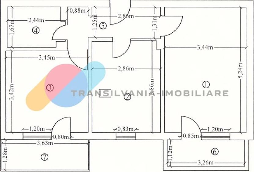 Apartament cu 3 camere decomandat în Mărăști