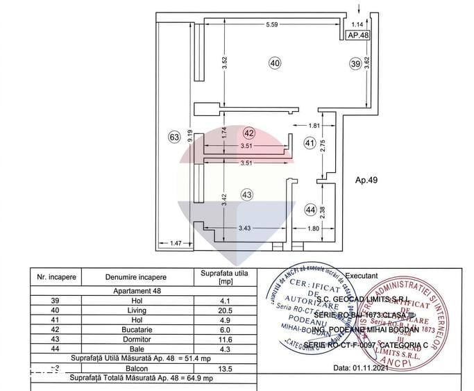 Apartament cu 2 camere în Central