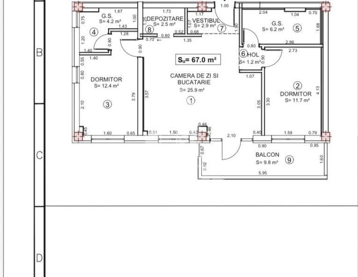 Apartament cu 3 camere semidecomandat în Torontalului